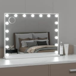 80x60cm Hollywood Vanity Makeup Mirror with LED Light Tabletop White