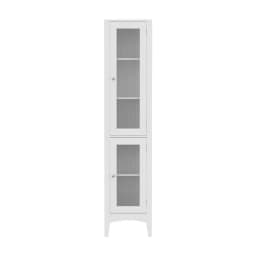 160cm Tall Slim Bathroom Storage Cabinet White Floor Cupboard With Glass Door Toilet Organizer Freestanding Narrow Storage Unit