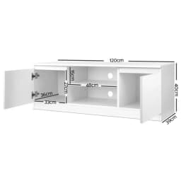 120cm White Modern TV Cabinet Entertainment Unit Minimalist Storage Stand for Living Room Home Furniture