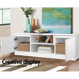 120cm White Modern TV Cabinet Entertainment Unit Minimalist Storage Stand for Living Room Home Furniture