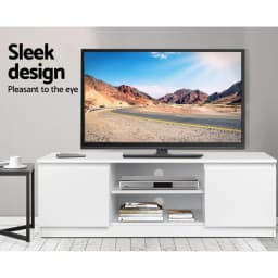 120cm White Modern TV Cabinet Entertainment Unit Minimalist Storage Stand for Living Room Home Furniture