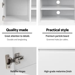 120cm White Modern TV Cabinet Entertainment Unit Minimalist Storage Stand for Living Room Home Furniture