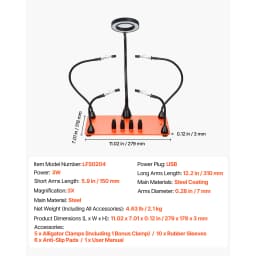 SucceBuy Magnetic Helping Hands Soldering Station with PCB Pillar Holder & Heavy-Duty Base Electronic Repair Craft Hobby DIY