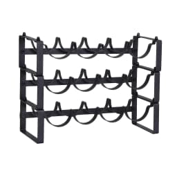3 Tier Freestanding Metal Wine Rack for 12 Bottles Modular Countertop Bottle Display Shelf Black