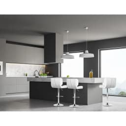 Set of 4 White Gas Lift Leather Padded Bar Stools Adjustable Swivel Kitchen Counter Chairs