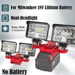 1PCS Portable Cordless LED Working Light For Milwaukee 18V Lithium Battery W/USB Outdoor Work Fishing Handheld Emergency Light(NO Battery)