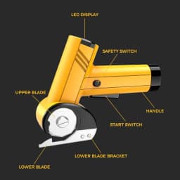 LED Cordless Electric Scissors Rotary Cutter Carton Carpet PC Fabric Leather