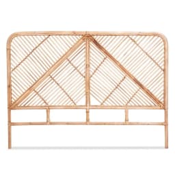 FRED Pine Rattan Queen Bed Headboard Elegant Bedroom Wall Mounted Bedhead Natural Woven Design