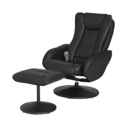 Black Heated Massage Recliner Chair with Ottoman Adjustable Lounge Chair for Living Room