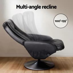 Black Heated Massage Recliner Chair with Ottoman Adjustable Lounge Chair for Living Room