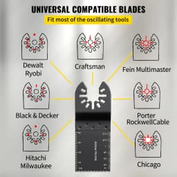 SucceBuy 100PCS Oscillating Saw Blades Quick Release Multitool BladesKit HCS Tool Blades Cut Cutter for Wood Plastic Metal Nails