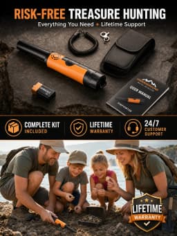 SUNPOW Metal Detector Pinpointer for Adults Kids IP68 Waterproof Handheld 360° High Sensitivity Detection 2 Alert Modes Beach Garden Underground Treasure Hunting Locator