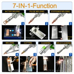 2000W 7 in 1 Laser Battery Welding Stiffener Welding Laser Cleaning Cutting Welding Machine for Metal Handheld Laser Welder