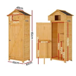 Outdoor Storage Cabinet Folding Table Tool Organizer Shed Adjustable Weather Resistant Garden Patio Utility Cabinet