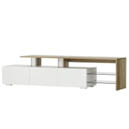 180cm Wooden White TV Cabinet Entertainment Unit Modern Storage Console for Living Room