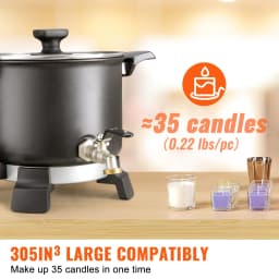 VEVOR Wax Melter for Candle Making 5 Liter Large Electric Melting Pot Easy Pour Spout 4-level Temperature Control Easy Clean