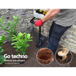 Petrol Powered Post Hole Digger Engine Only Yellow Heavy Duty Earth Auger Motor