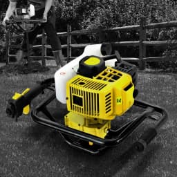 Petrol Powered Post Hole Digger Engine Only Yellow Heavy Duty Earth Auger Motor