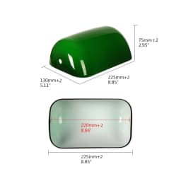 Green/Blue/Amber/White color BANKER Table LAMP glass replacement shade cover