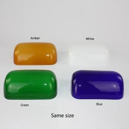 Green/Blue/Amber/White color BANKER Table LAMP glass replacement shade cover