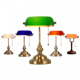 Green/Blue/Amber/White color BANKER Table LAMP glass replacement shade cover