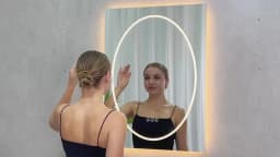 LED Bathroom Mirror Oval in Square 600x800mm/700x900mm Wall Mounted Mirror with Lighting Anti-Fog 3 Color Correlated Temperature Memory Function Front & Back Light Smart Mirror Wall Mounted