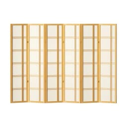 6 Panel Natural Room Divider Screen 265x179cm Folding Privacy Partition for Home Office Living Room Decor