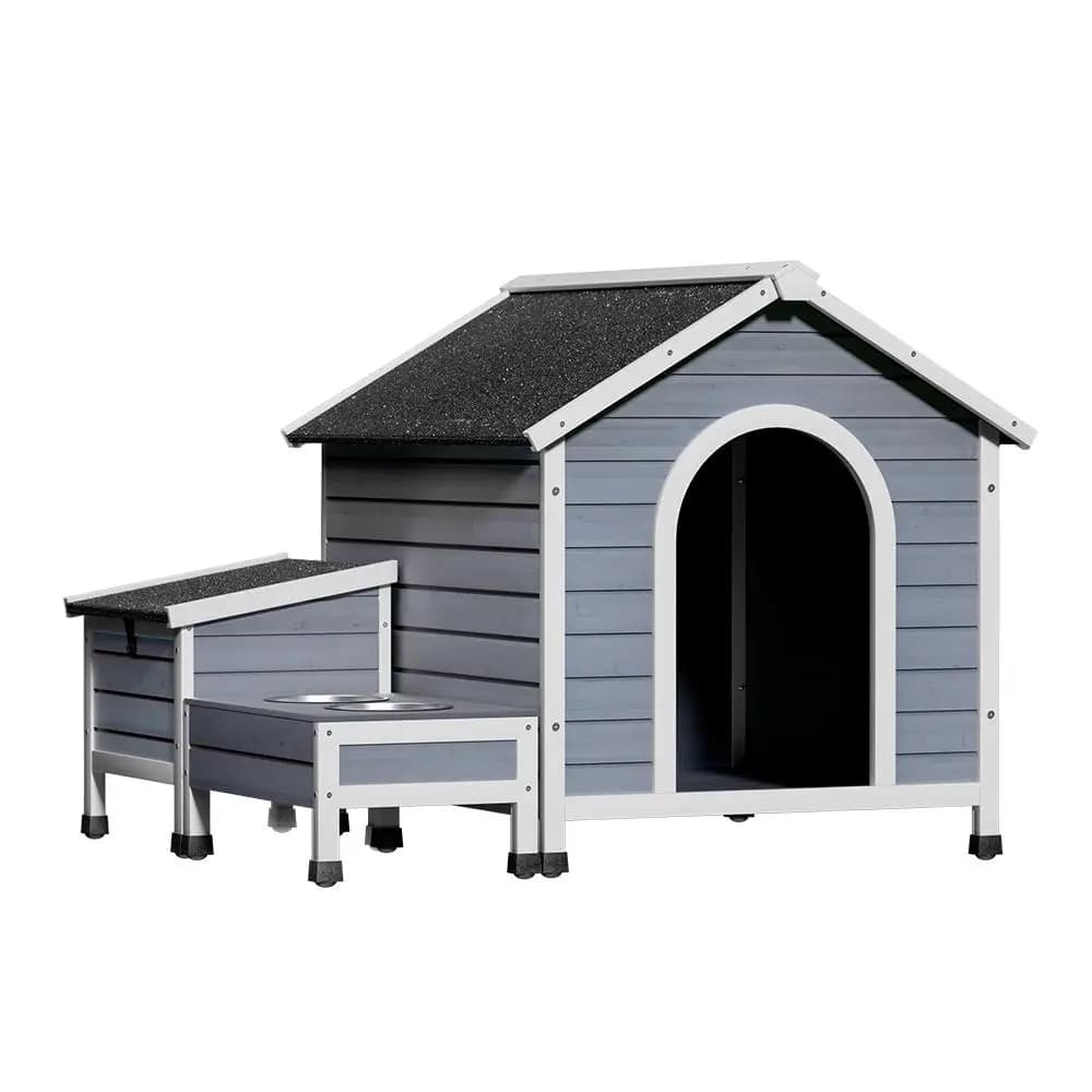 Large Wooden Dog Kennel Outdoor Pet House Indoor Puppy Cabin Wooden Shelter with Weather Resistant Roof and Spacious Design