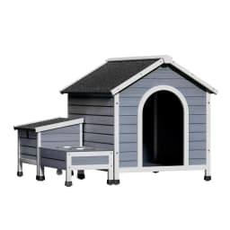 Large Wooden Dog Kennel Outdoor Pet House Indoor Puppy Cabin Wooden Shelter with Weather Resistant Roof and Spacious Design