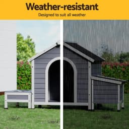Large Wooden Dog Kennel Outdoor Pet House Indoor Puppy Cabin Wooden Shelter with Weather Resistant Roof and Spacious Design