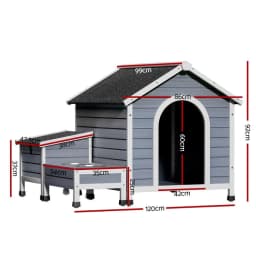 Large Wooden Dog Kennel Outdoor Pet House Indoor Puppy Cabin Wooden Shelter with Weather Resistant Roof and Spacious Design