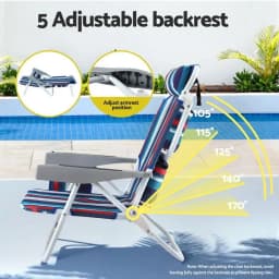Portable Folding Beach Chair Backpack Cooler with Storage Pockets Lightweight Outdoor Fishing Chair Blue