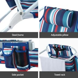 Portable Folding Beach Chair Backpack Cooler with Storage Pockets Lightweight Outdoor Fishing Chair Blue