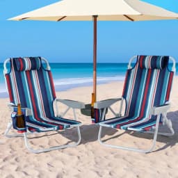 Portable Folding Beach Chair Backpack Cooler with Storage Pockets Lightweight Outdoor Fishing Chair Blue