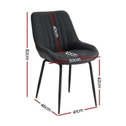 2x Retro PU Leather Dining Chairs Set for Kitchen Lounge Cafe Accent Chair Black