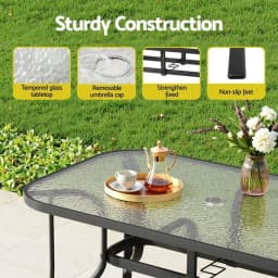 5 Piece Outdoor Dining Set Grey Patio Table and Chairs Bistro Garden Furniture