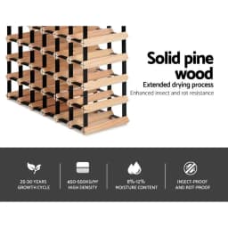 42 Bottle Wine Rack Wooden Floor Standing Storage Shelf Organizer for Home Kitchen Dining Room