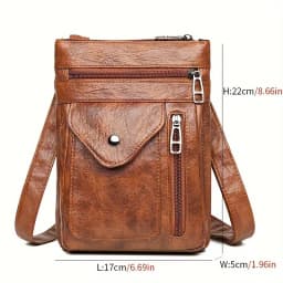 Vintage Mobile Phone Bag, Women'S Mini Crossbody Bag, Daily Zipper Purse Gift for Mom
