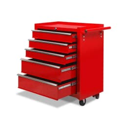 5 Drawer Red Tool Cabinet Chest Trolley Garage Storage Toolbox Heavy Duty Organizer