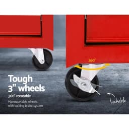 5 Drawer Red Tool Cabinet Chest Trolley Garage Storage Toolbox Heavy Duty Organizer
