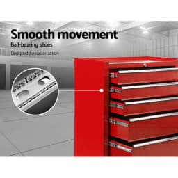 5 Drawer Red Tool Cabinet Chest Trolley Garage Storage Toolbox Heavy Duty Organizer
