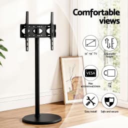 32 to 55 Inch Mobile TV Stand with Wheels Height and Tilt Adjustable Floor Mount