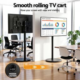 32 to 55 Inch Mobile TV Stand with Wheels Height and Tilt Adjustable Floor Mount