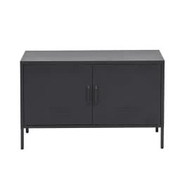 Industrial Metal Buffet Sideboard Storage Cabinet Charcoal Matt Finish with Shelves for Dining Room Kitchen Living Room