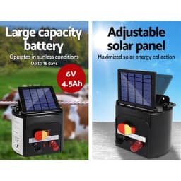 3KM Solar Powered 0.1J Electric Fence Energizer Charger for Farm Livestock Security