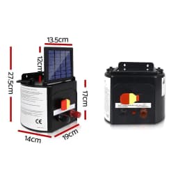 3KM Solar Powered 0.1J Electric Fence Energizer Charger for Farm Livestock Security