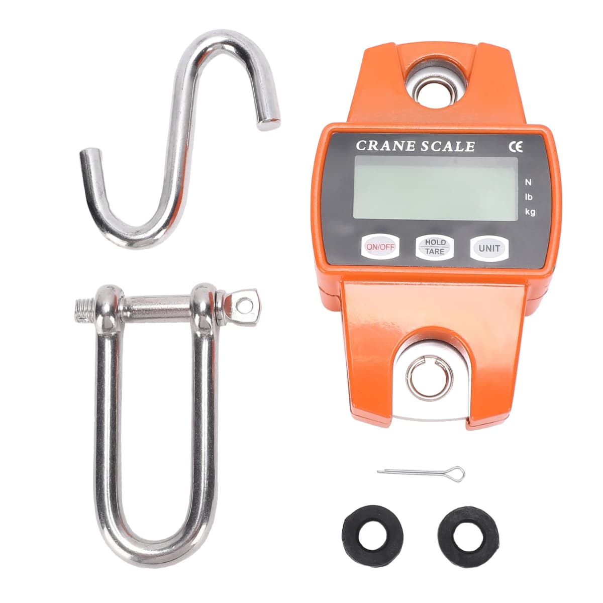 Digital Hanging Scale 1102lb Crane Scale 500kg Portable Weighing Scale with LCD Display, Kg/lb/N Unit Switchable for Shipping