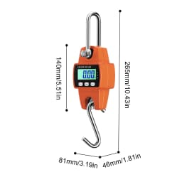 Digital Hanging Scale 1102lb Crane Scale 500kg Portable Weighing Scale with LCD Display, Kg/lb/N Unit Switchable for Shipping