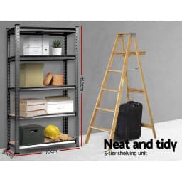 1.5M Heavy Duty Garage Shelving Warehouse Storage Rack Steel Pallet Racking Charcoal Shelf