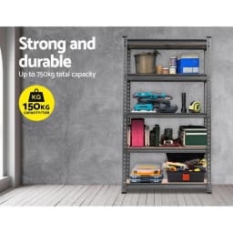1.5M Heavy Duty Garage Shelving Warehouse Storage Rack Steel Pallet Racking Charcoal Shelf